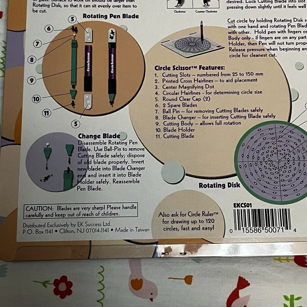 CIRCLE SCISSOR BY ORBIS - 120 DIFFERENT CIRLCES Pen Blades/Blade Refills Not Inc